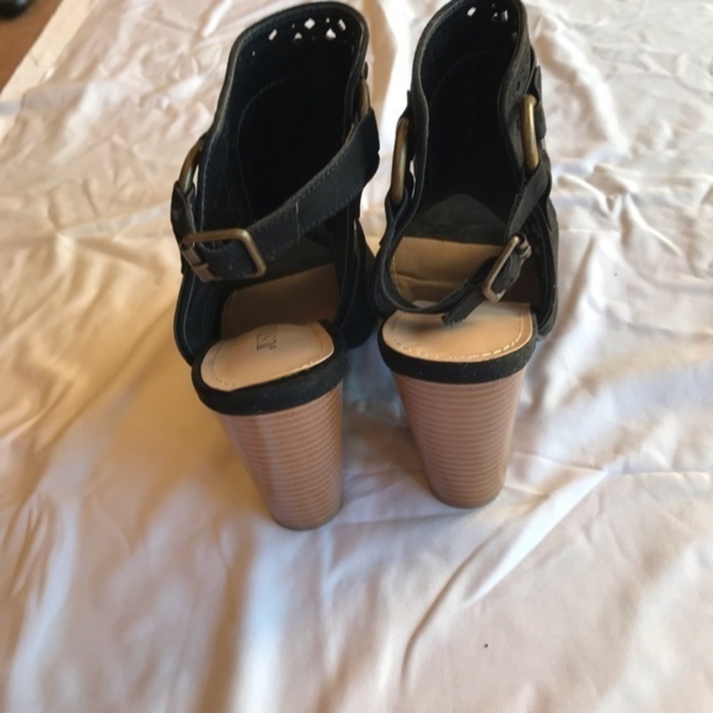 JUSTFAB Black RAELYNN WW Open Toe and Heel,  Square Heel Shoes-Size 7 NWOT - Picture 4 of 11